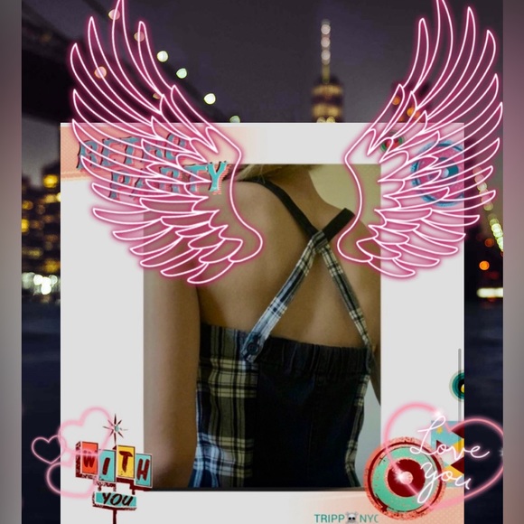 Tripp Nyc black & white plaid print schoolgirl corset & skirt set - Picture 11 of 17